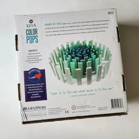 KEVA PLANKS Teal Maple Learn Stack Build Brain Toy 2013 Mindware Precision Green - Picture 7 of 16